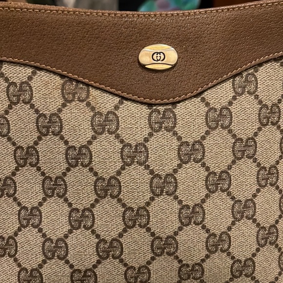 Gucci monogram logo shoulder handbag top zip vintage - Picture 2 of 15
